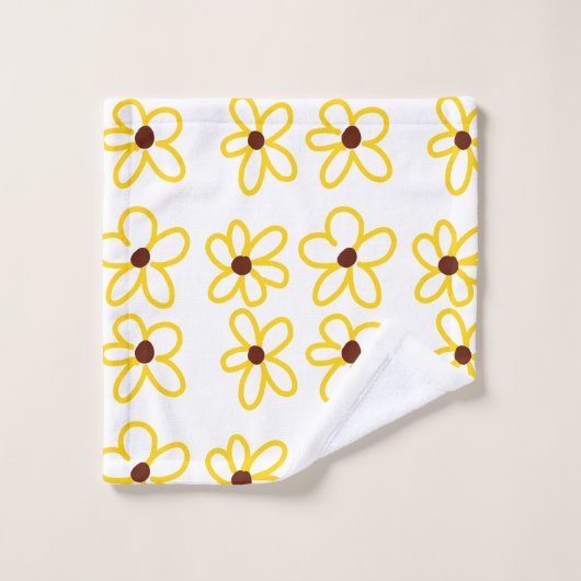 Gelbbraune Sonnenblumenmuster Blumenmuster Waschlappen (Waschlappen)