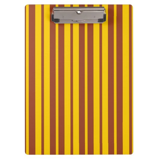 Gelbbraune stilvolle Streifenmuster-Design Klemmbrett (Vorderseite)