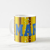 Gelbbraune Streifen-Tasse Kaffeetasse (Vorderseite Links)