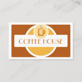 Gelbbraune Tasse Kaffee einfache Visitenkarten Visitenkarte