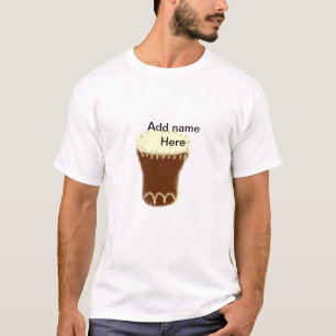 Gelbbraune Trommel Aquarell füge Namen hinzu handg T-Shirt