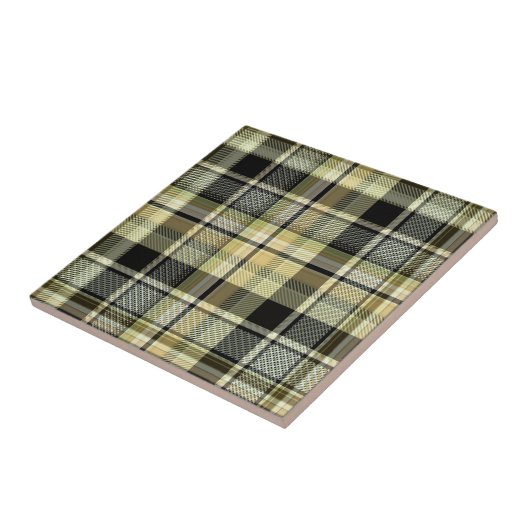 Gelbbrauner Tartan kariert. Fliese (Seite)