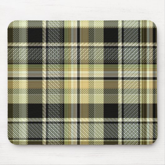Gelbbrauner Tartan kariert. Mousepad (Vorne)