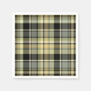 Gelbbrauner Tartan kariert. Serviette