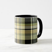 Gelbbrauner Tartan kariert. Tasse (VorderseiteRechts)