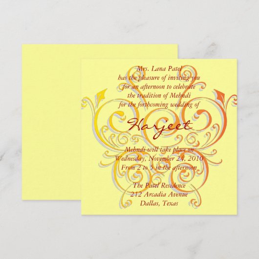 Gelbbutt Einladung (Vorne/Hinten)