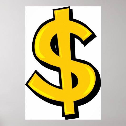 GelbDollar-Symbol Poster (Vorne)