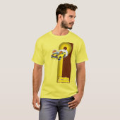 Gelbe 1970er-Jahre-Pontiac-Feuervogel T-Shirt (Vorne ganz)