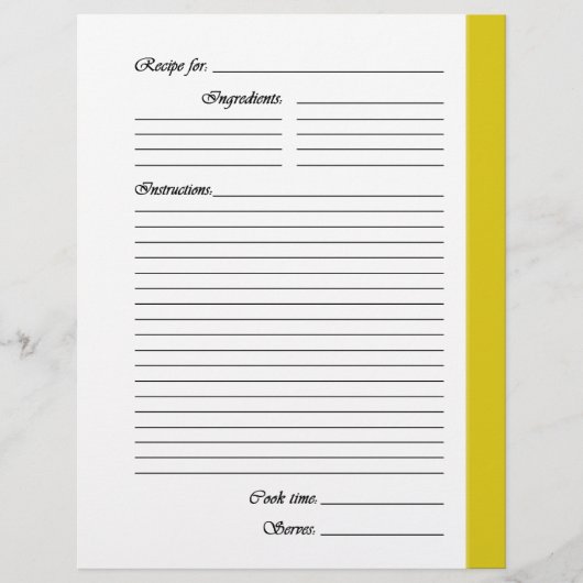 Gelbe 2-seitige Rezeptorseiten (Vorderseite)