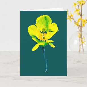 Gelbe abstrakte Aquarell-Locker-Floralie Karte