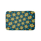 Gelbe Abstrakte Blume Badematte (Vorderseite)