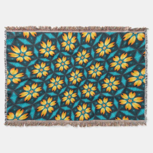 Gelbe Abstrakte Blume Decke (Vorderseite)