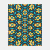 Gelbe Abstrakte Blume Fleecedecke (Vorderseite)