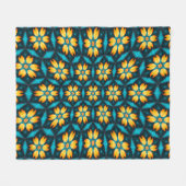 Gelbe Abstrakte Blume Fleecedecke (Vorderseite (Horizontal))