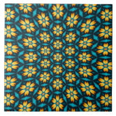 Gelbe Abstrakte Blume Fliese (Vorderseite)