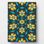 Gelbe Abstrakte Blume Fotoplatte (Vorderseite)