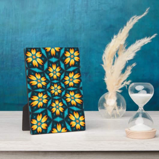 Gelbe Abstrakte Blume Fotoplatte (Seite)