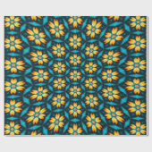 Gelbe Abstrakte Blume Geschenkpapier (Flach)