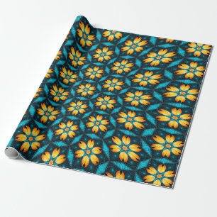 Gelbe Abstrakte Blume Geschenkpapier