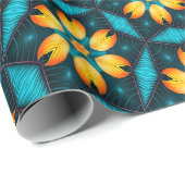 Gelbe Abstrakte Blume Geschenkpapier (Rolleneckpunkt)