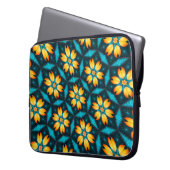 Gelbe Abstrakte Blume Laptopschutzhülle (Vorderseite Links)