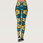 Gelbe Abstrakte Blume Leggings (Rückseite)