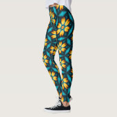 Gelbe Abstrakte Blume Leggings (Links)