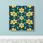 Gelbe Abstrakte Blume Leinwanddruck (Insitu (Holzboden))