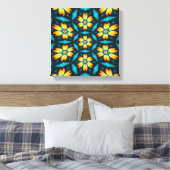 Gelbe Abstrakte Blume Leinwanddruck (Insitu (Schlafzimmer))