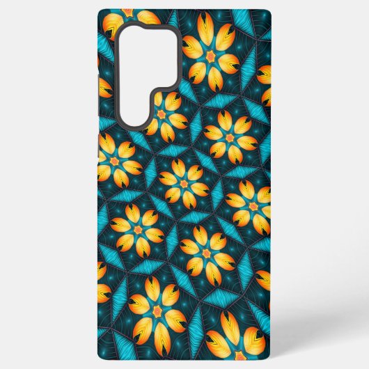 Gelbe Abstrakte Blume Samsung Galaxy Hülle (Rückseite)