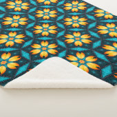 Gelbe Abstrakte Blume Sherpadecke (3/4)