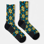 Gelbe Abstrakte Blume Socken (Rechts)