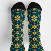 Gelbe Abstrakte Blume Socken (Oben)