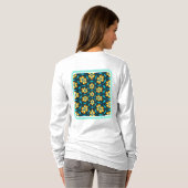 Gelbe Abstrakte Blume T-Shirt (Schwarz voll)
