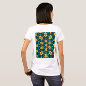 Gelbe Abstrakte Blume T-Shirt (Schwarz voll)