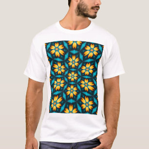 Gelbe Abstrakte Blume T-Shirt