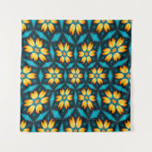Gelbe Abstrakte Blume Wandteppich (Vorderseite (Horizontal))