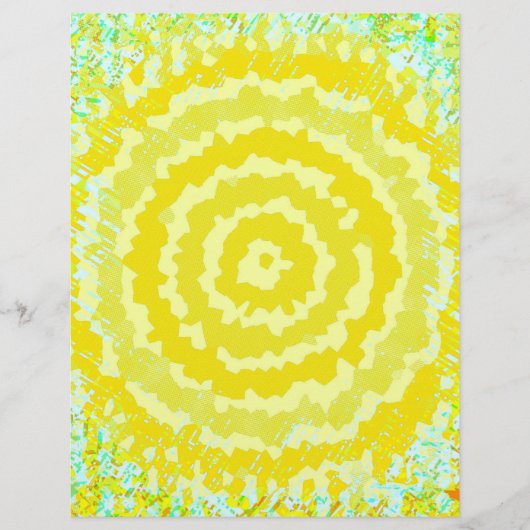Gelbe abstrakte Blumen Bulk Scrapbook Papier Seite (Vorne)