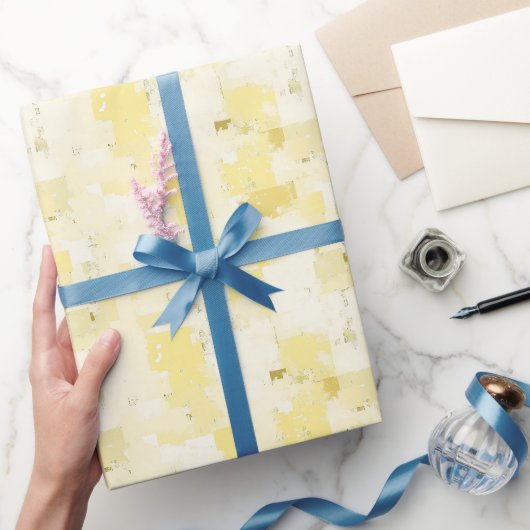 Gelbe Abstrakte Farbe Geschenkpapier (Schenken)
