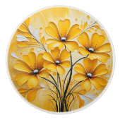 Gelbe Abstrakte Farbe Keramikknauf (Vorderseite)