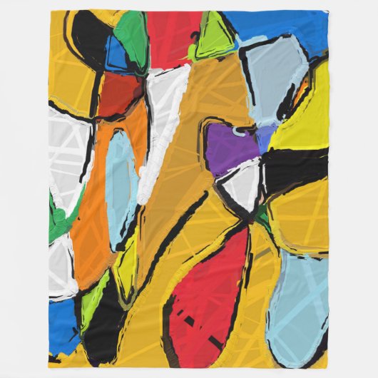Gelbe Abstrakte Fleecedecke (Vorderseite)