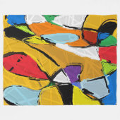 Gelbe Abstrakte Fleecedecke (Vorderseite (Horizontal))