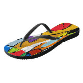 Gelbe Abstrakte Flip Flops Badesandalen (Schrägansicht)