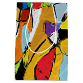 Gelbe Abstrakte Geschenktasche Mittlere Geschenktüte (Rückseite)