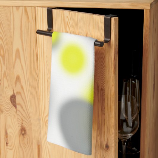 Gelbe Abstrakte Graukunst  Geschirrtuch (Drittel gefaltet)