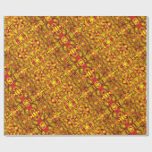 Gelbe abstrakte Kunst sieht aus wie ein Sari-Stoff Geschenkpapier (Flach)