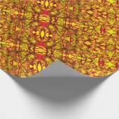 Gelbe abstrakte Kunst sieht aus wie ein Sari-Stoff Geschenkpapier (Ecke)