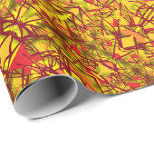 Gelbe abstrakte Kunst sieht aus wie ein Sari-Stoff Geschenkpapier (Rolleneckpunkt)