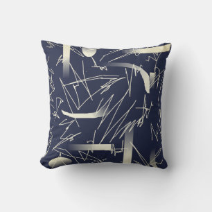 Gelbe abstrakte Kunst Zeichnungsmuster Kissen