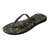 Gelbe Abstrakte Kunstmuster Flip Flops Badesandalen (Schrägansicht)